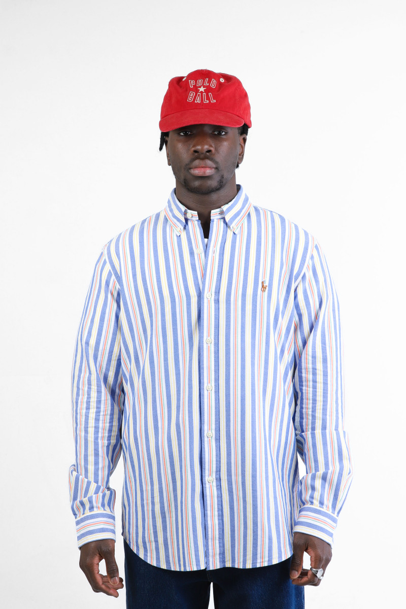 Custom fit stripe oxford shirt Blue/white multi