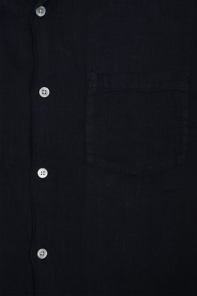 Linen camp collar Navy