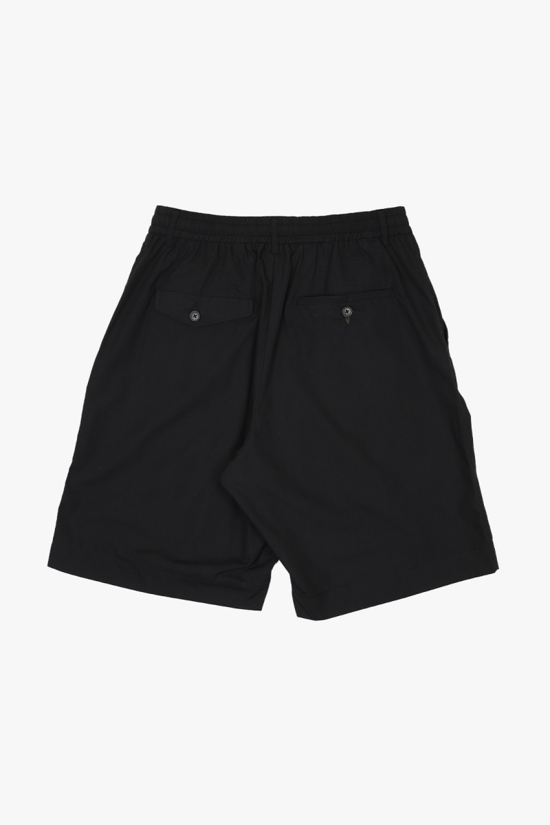 Pleated track short polytech Black