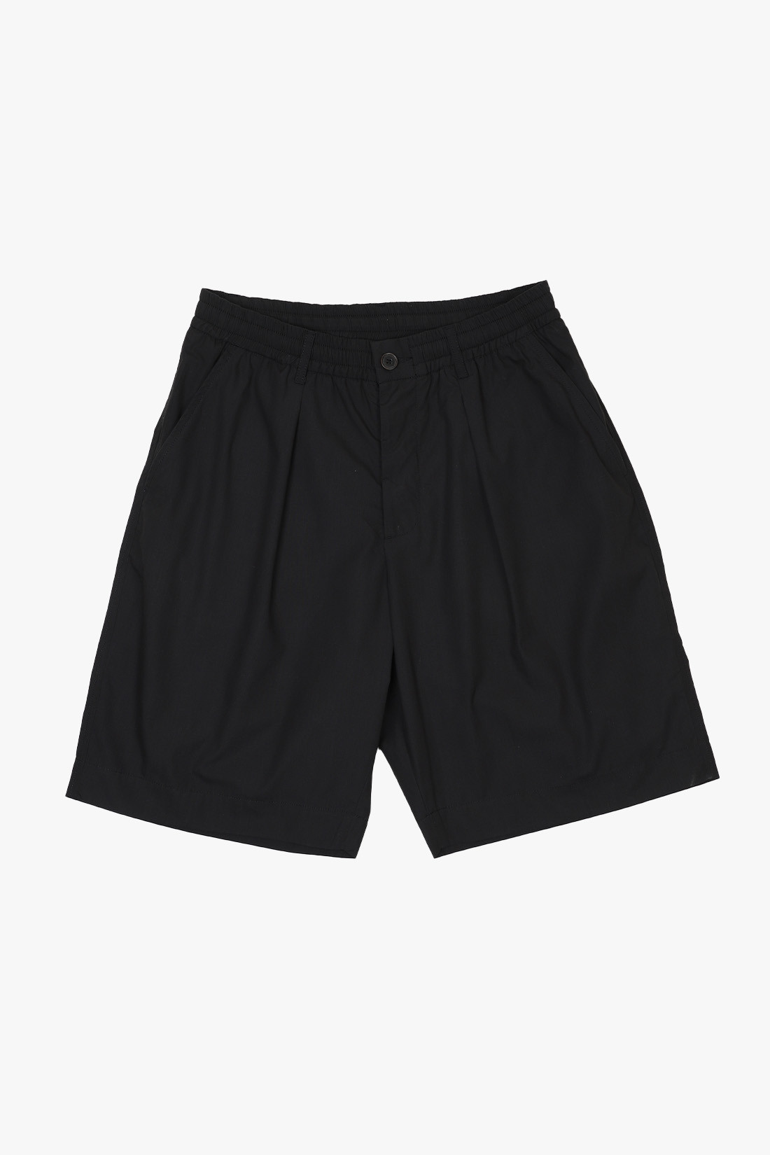 Pleated track short polytech Black