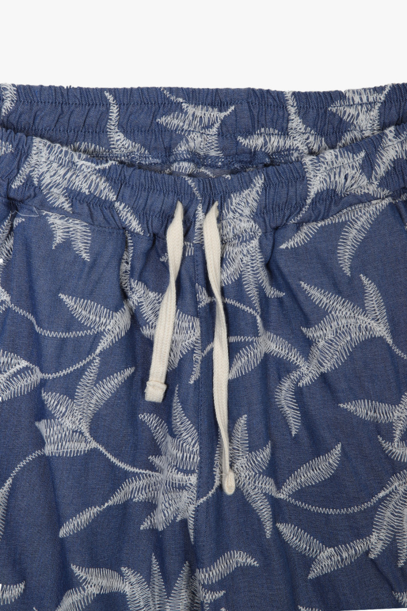 Simple short jungle cotton Indigo