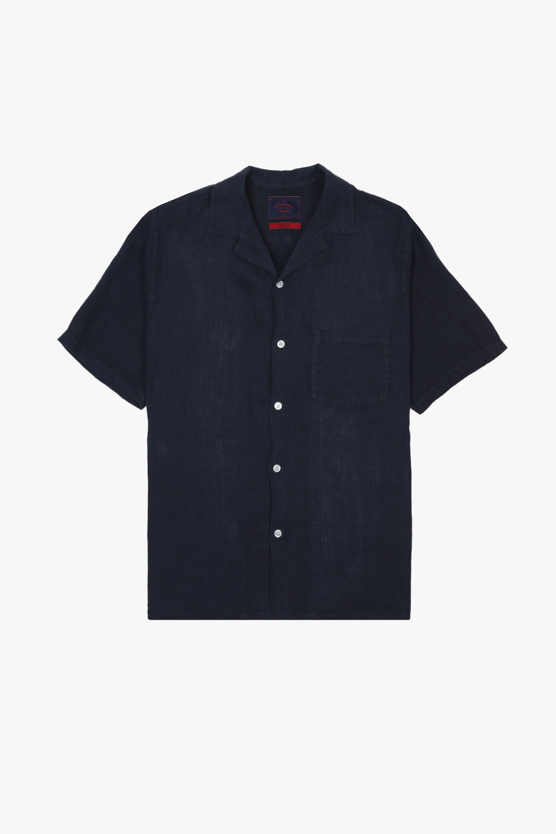 Linen camp collar Navy