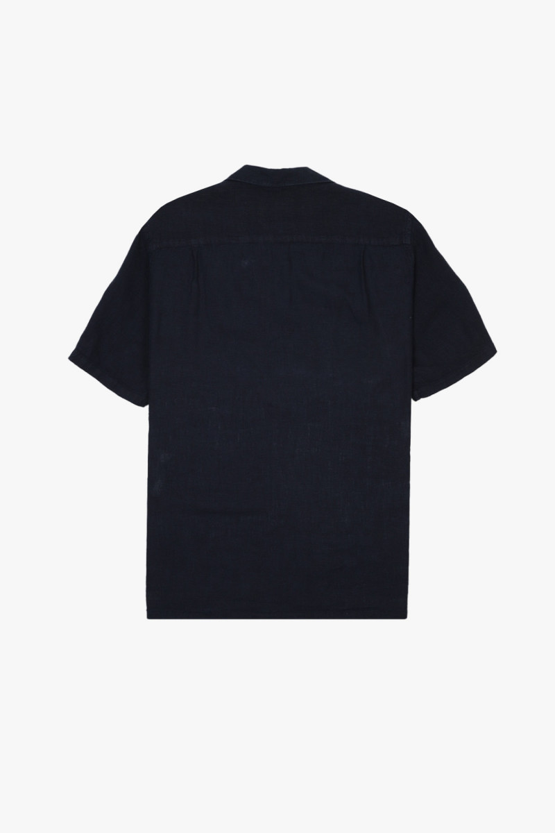 Linen camp collar Navy