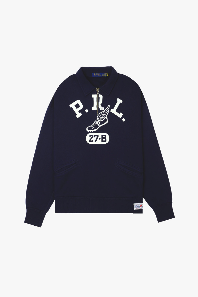 Vintage fit logo fleece sweat Navy