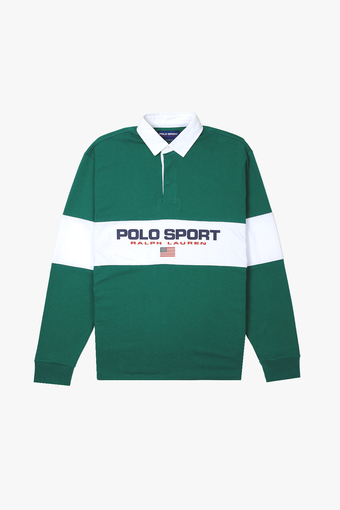 Classic fit polo sport rugby Green/white