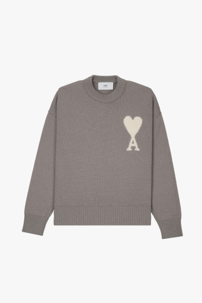 Ami Pull ami de coeur laine Taupe - GRADUATE STORE