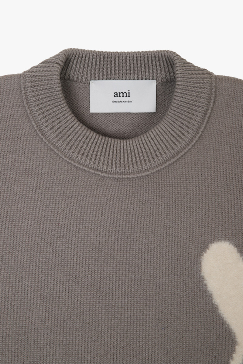 Pull ami de coeur laine Taupe