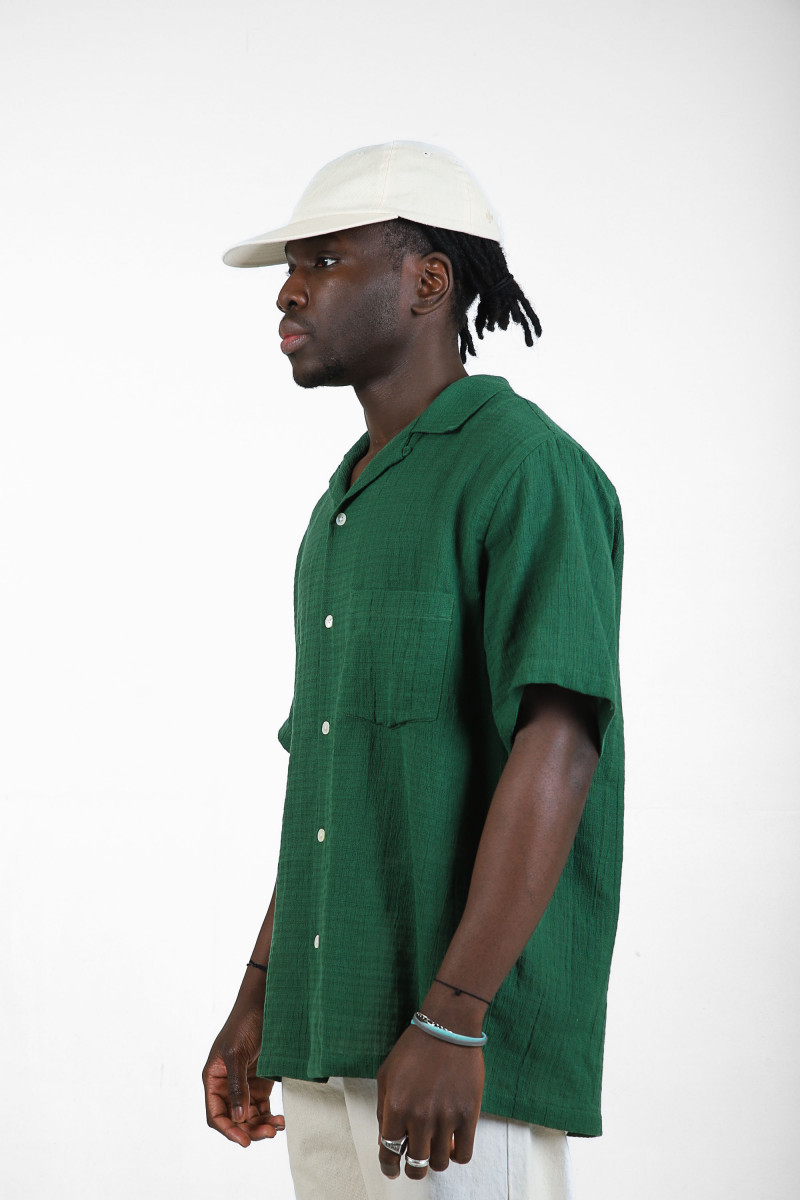 Linen camp collar Green