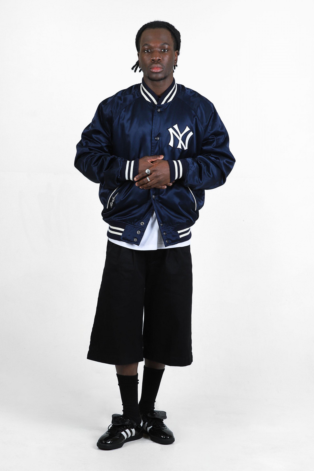 Yankees satin jacket Aviator navy