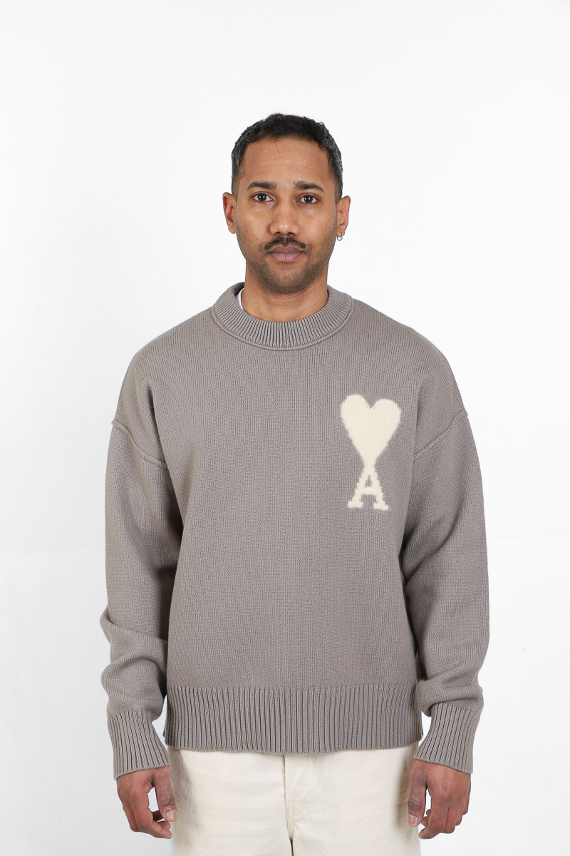 Pull ami de coeur laine Taupe