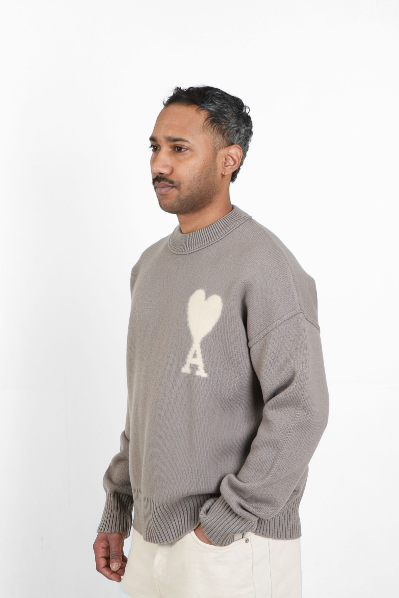 Pull ami de coeur laine Taupe