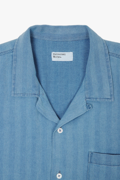 Universal works Road shirt herringbone Washed indigo - GRADUATE ...