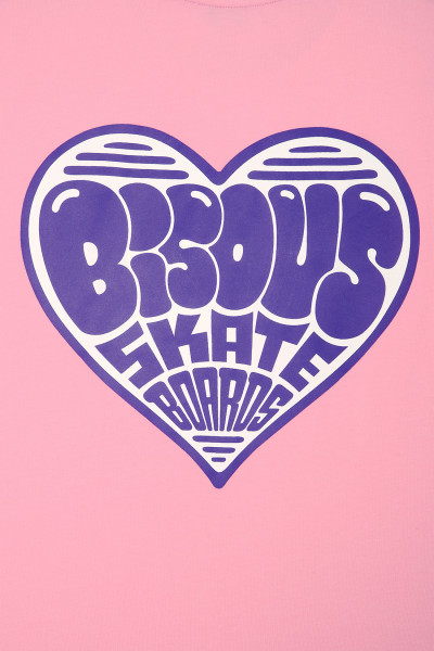 Bisous skateboards T-shirt heart Pink - GRADUATE STORE