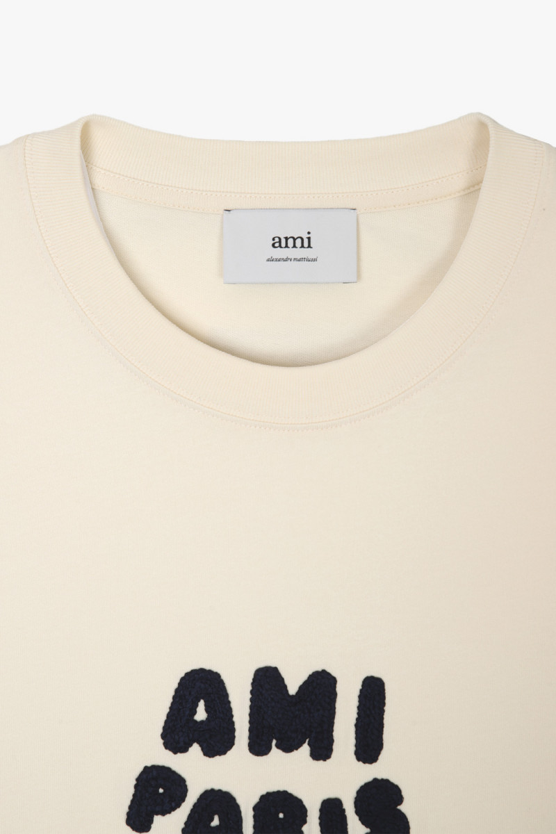 T-shirt patch ami paris Blanc creme