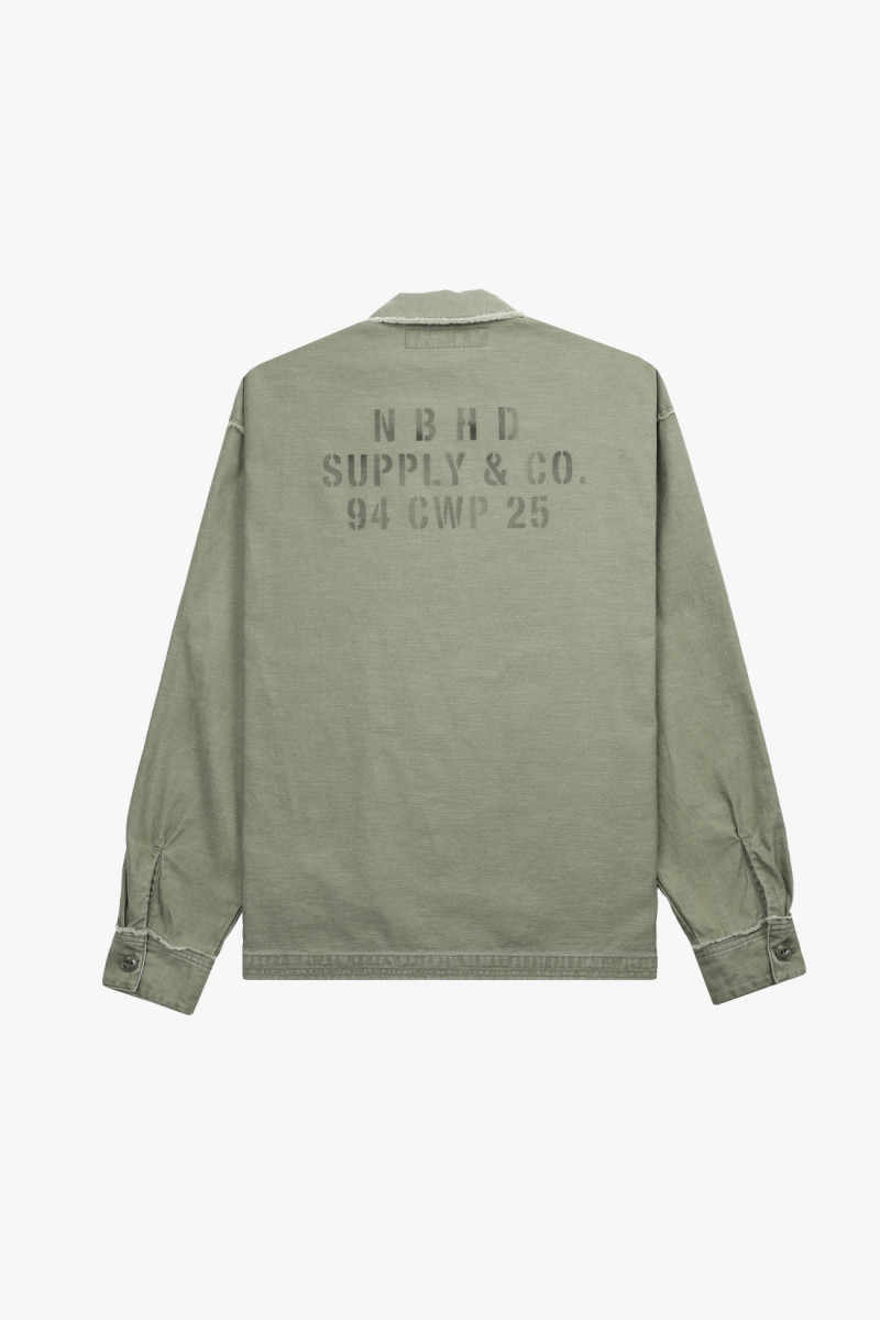 Untrimmed zip shirt ls Olive drab