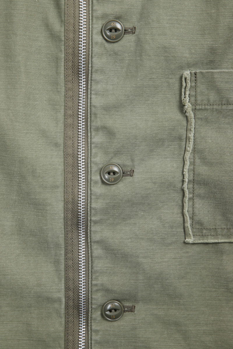 Untrimmed zip shirt ls Olive drab