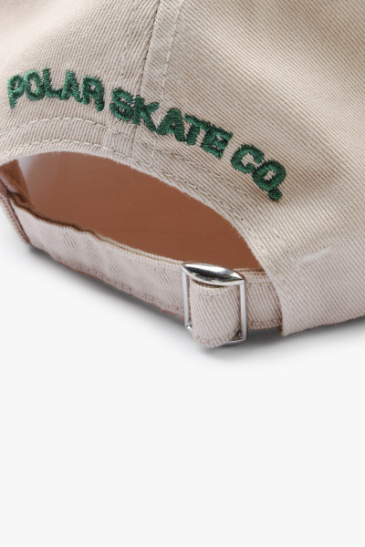 Polar skate co. Stroke logo cap Ecru/green - GRADUATE STORE