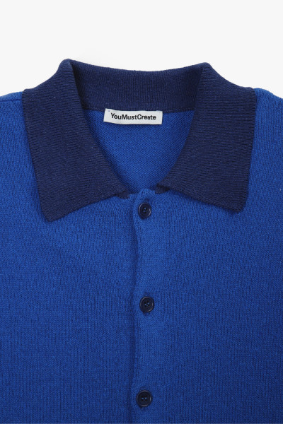 Ymc Rat pack cardigan Blue/ navy - GRADUATE STORE