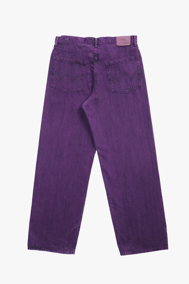 Wide pant kaihara Black purple dyed