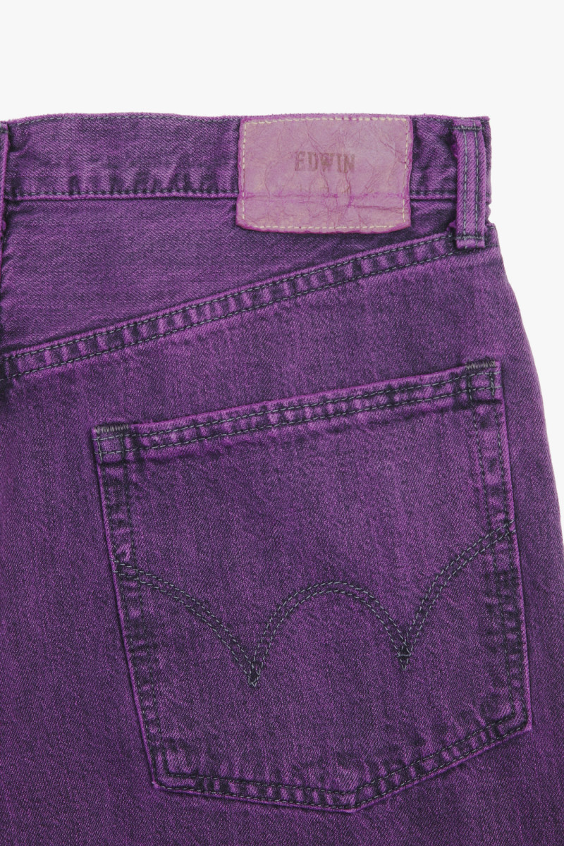 Wide pant kaihara Black purple dyed