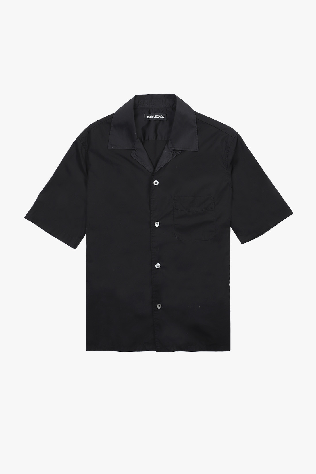 Heusen shirt shortsleeve Black poplin