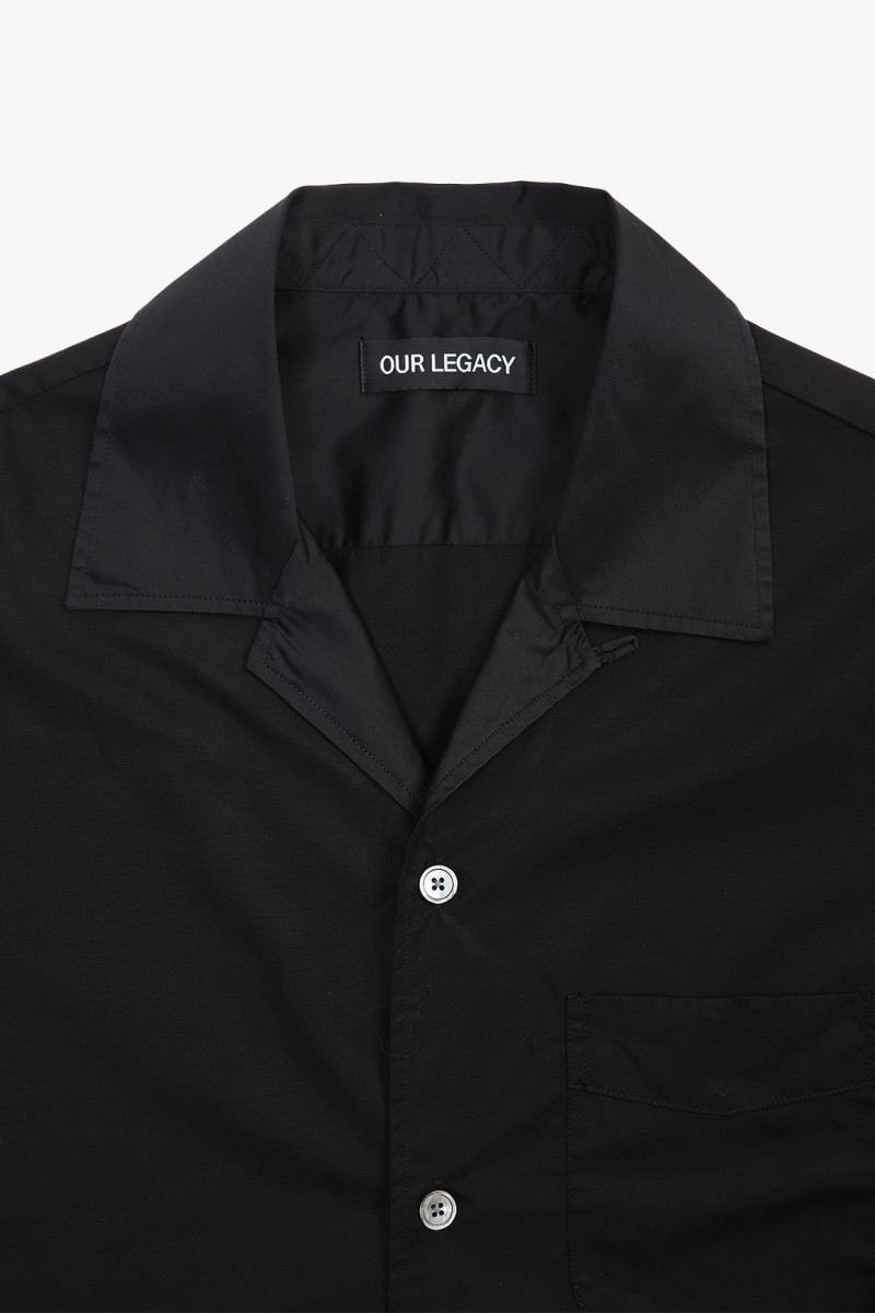 Heusen shirt shortsleeve Black poplin