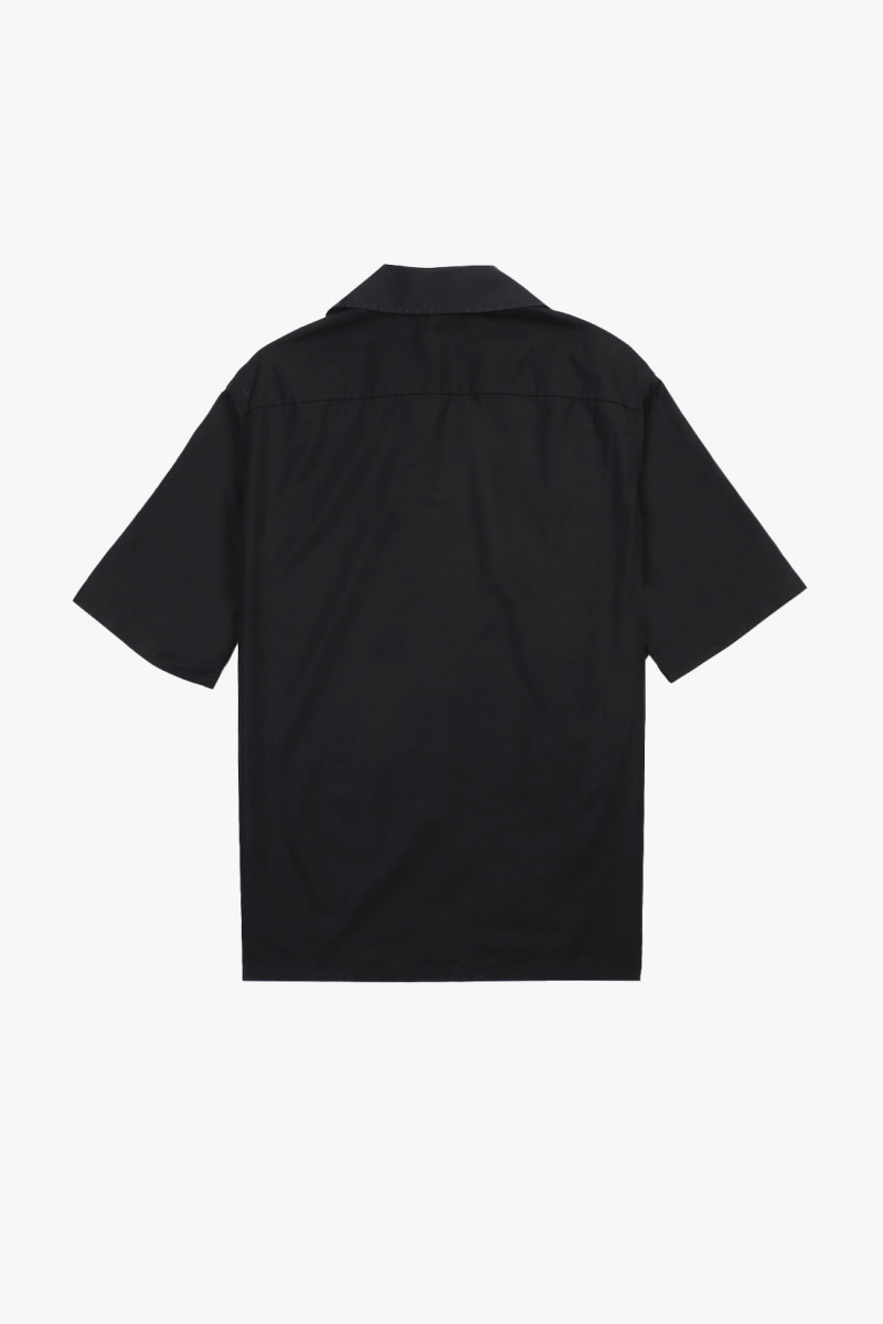 Heusen shirt shortsleeve Black poplin