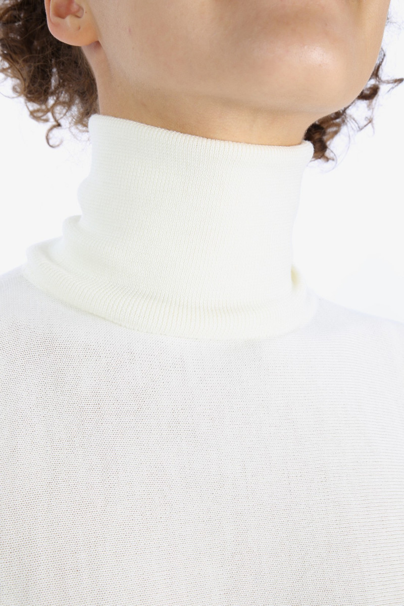 Short sleeve rollneck sweater White navy