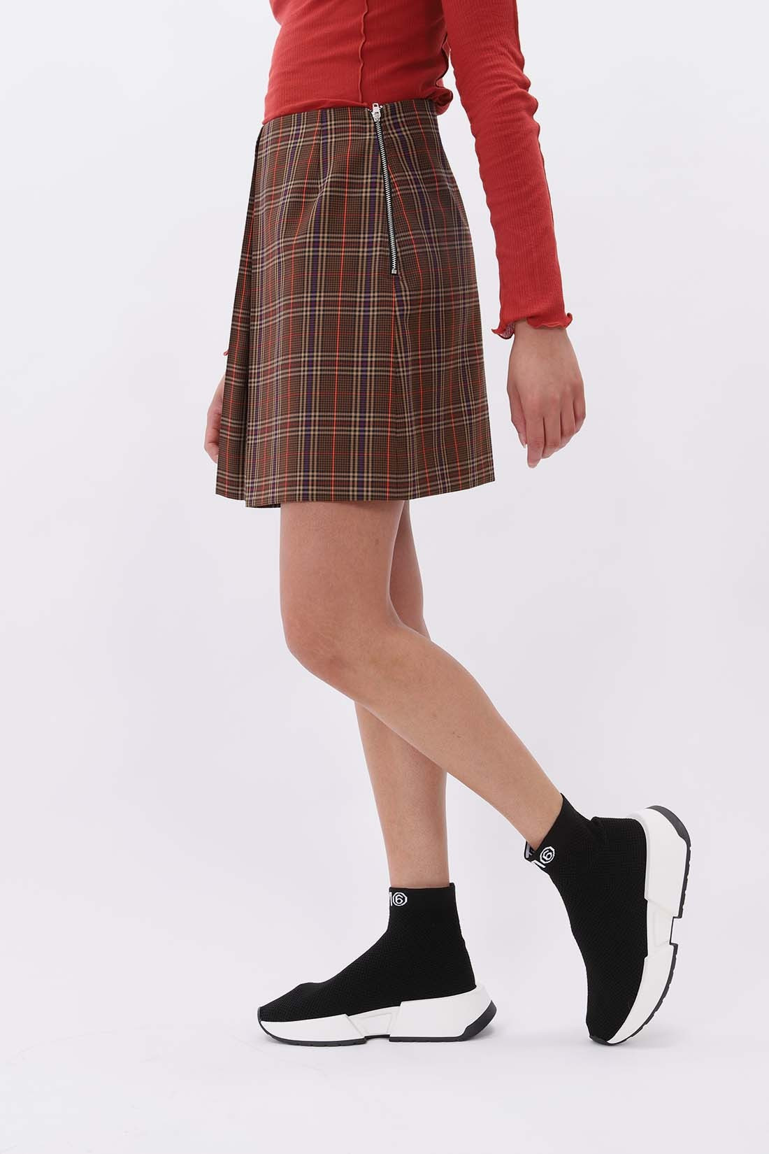 Tartan skirt Brown