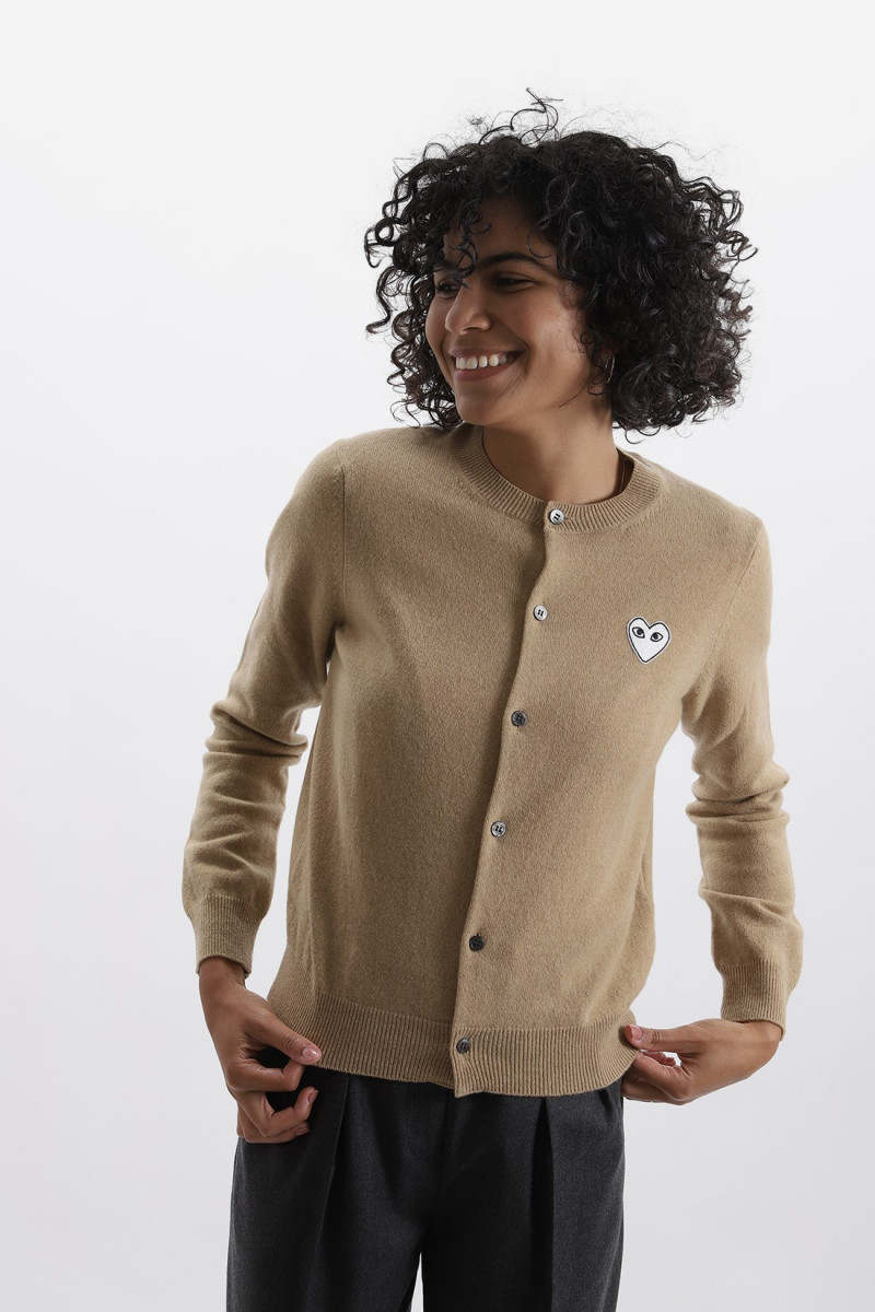 Red play cardigan Camel