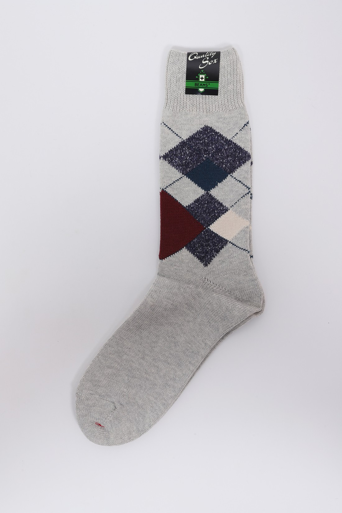 Beams plus Argyle socks Light grey - GRADUATE STORE | EN