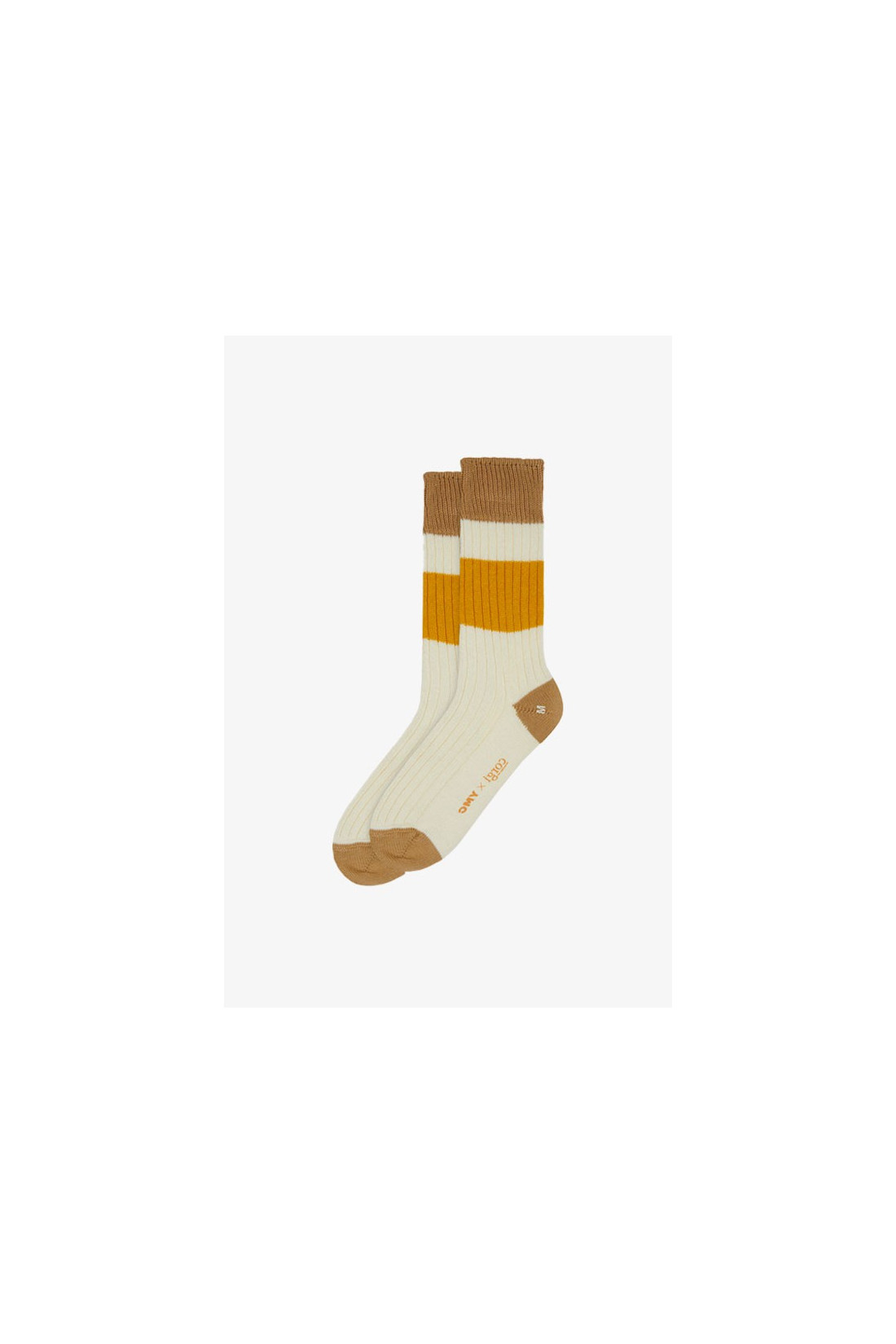 YMC / Sport cotton rib sport socks Ecru / sand