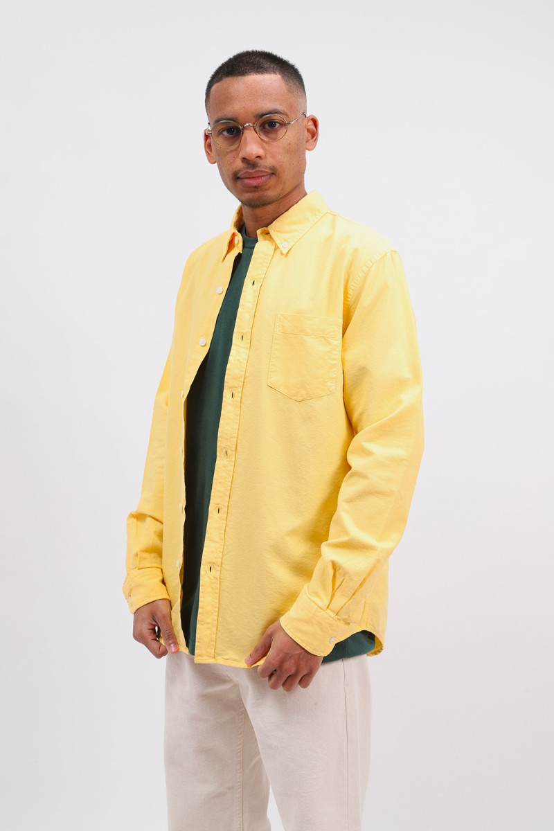 Organic button down shirt Lemon yellow