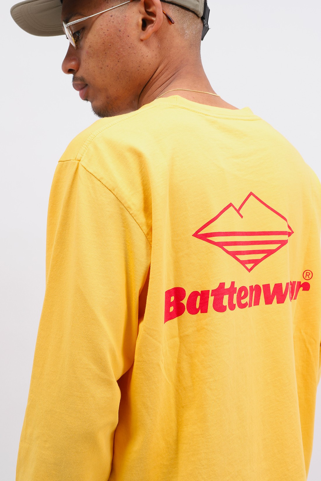 BATTENWEAR / Team l/s basic pocket tee Mustard