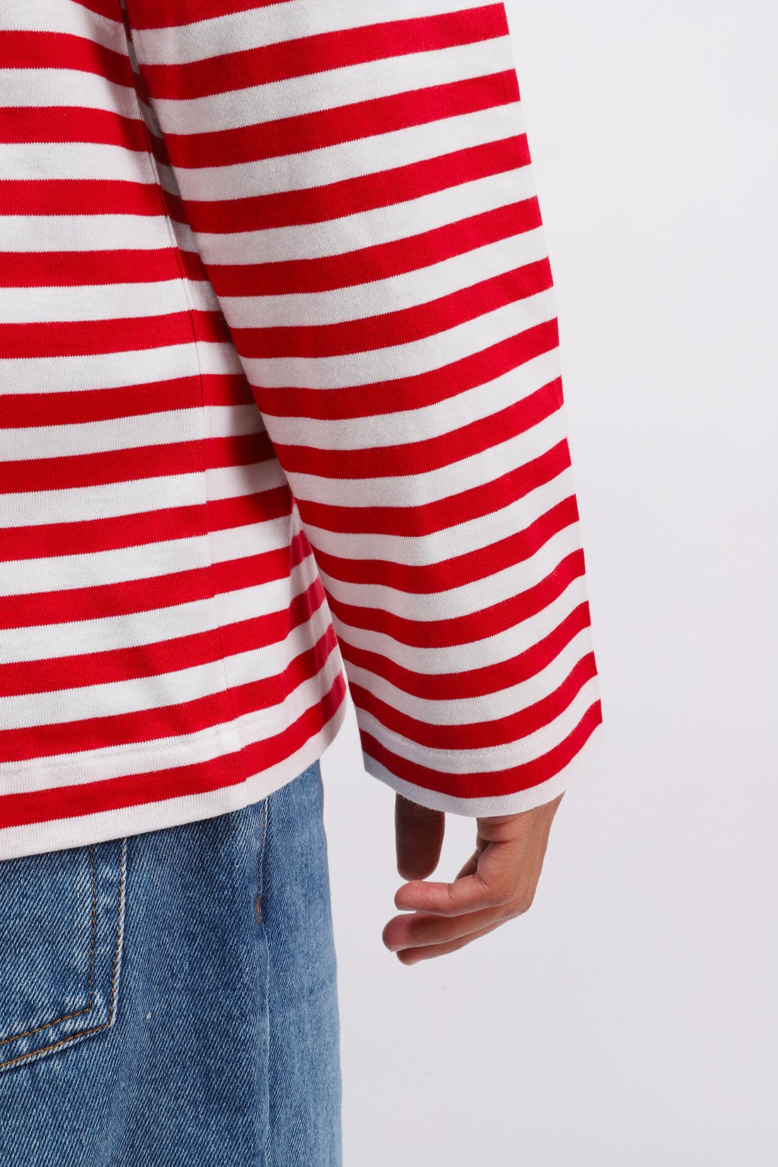 COMME DES GARÇONS PLAY / Play striped t-shirt Red white
