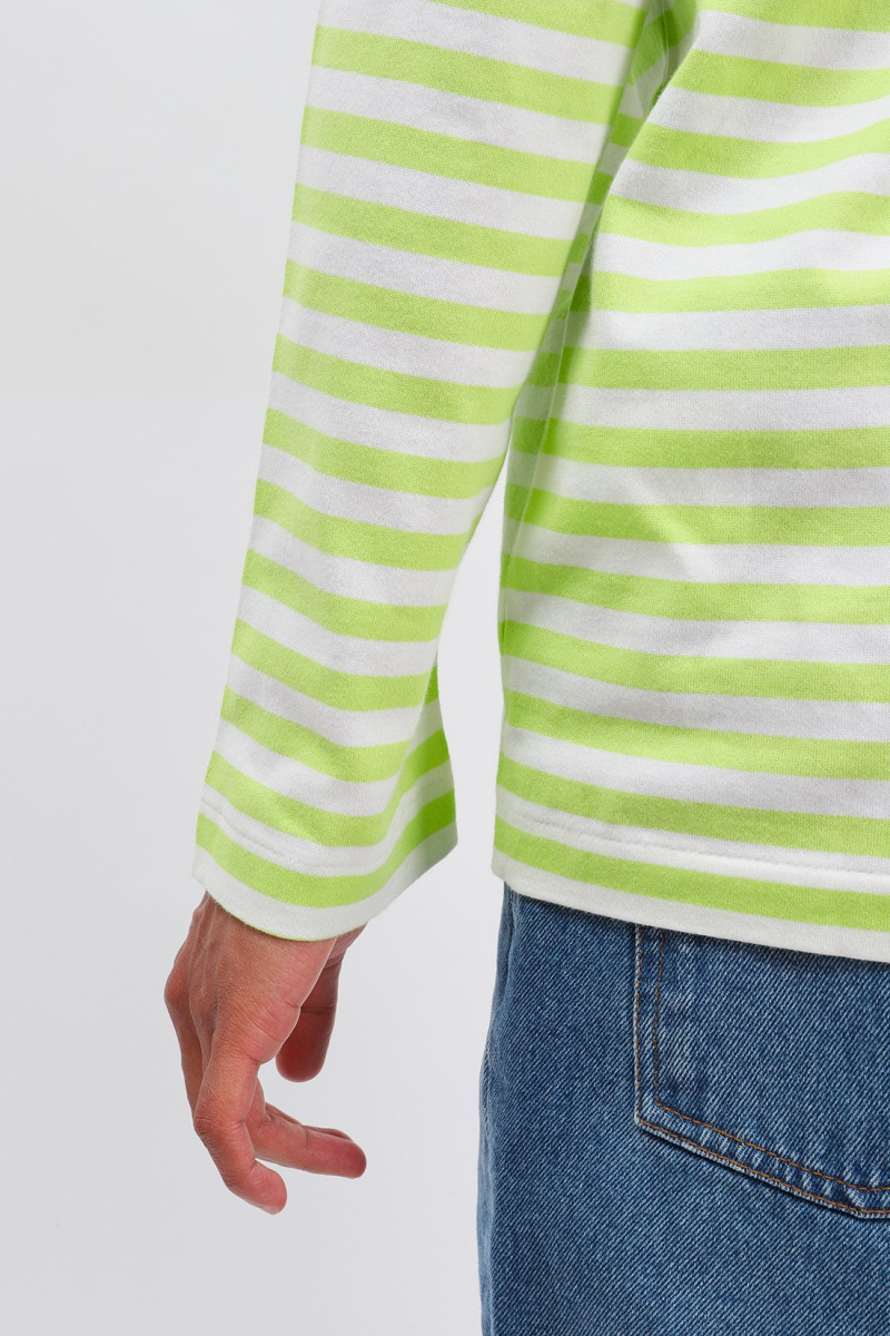 green and white striped t shirt