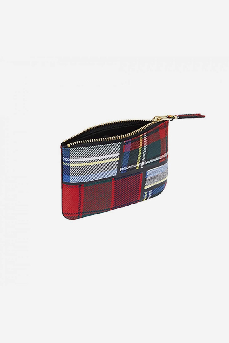 Cdg wallet tartan patchwork Red