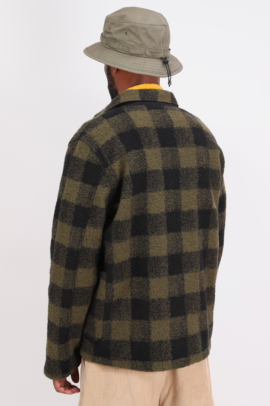 UNIVERSAL WORKS / Lumber jacket check fleece Olive