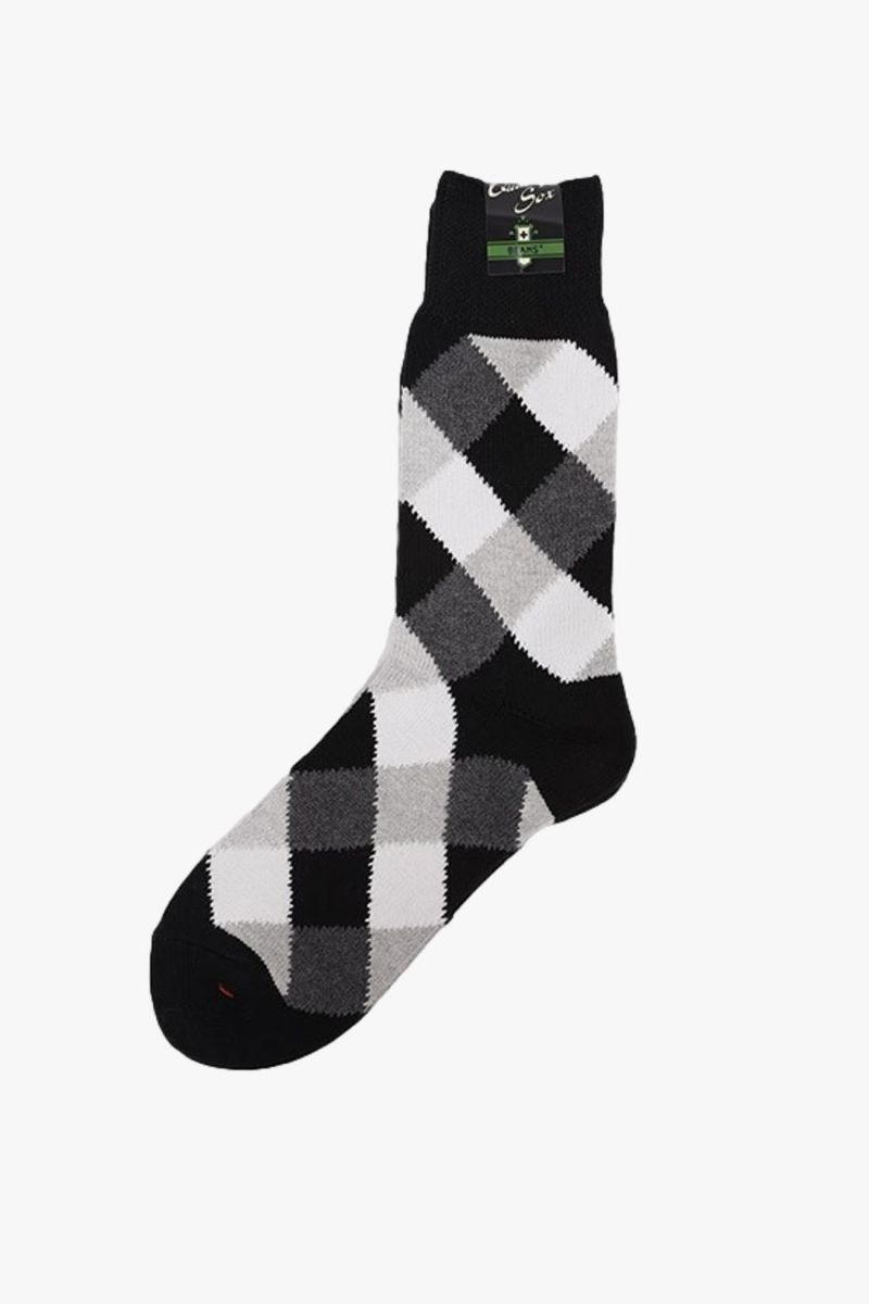 Diamond pattern socks Black
