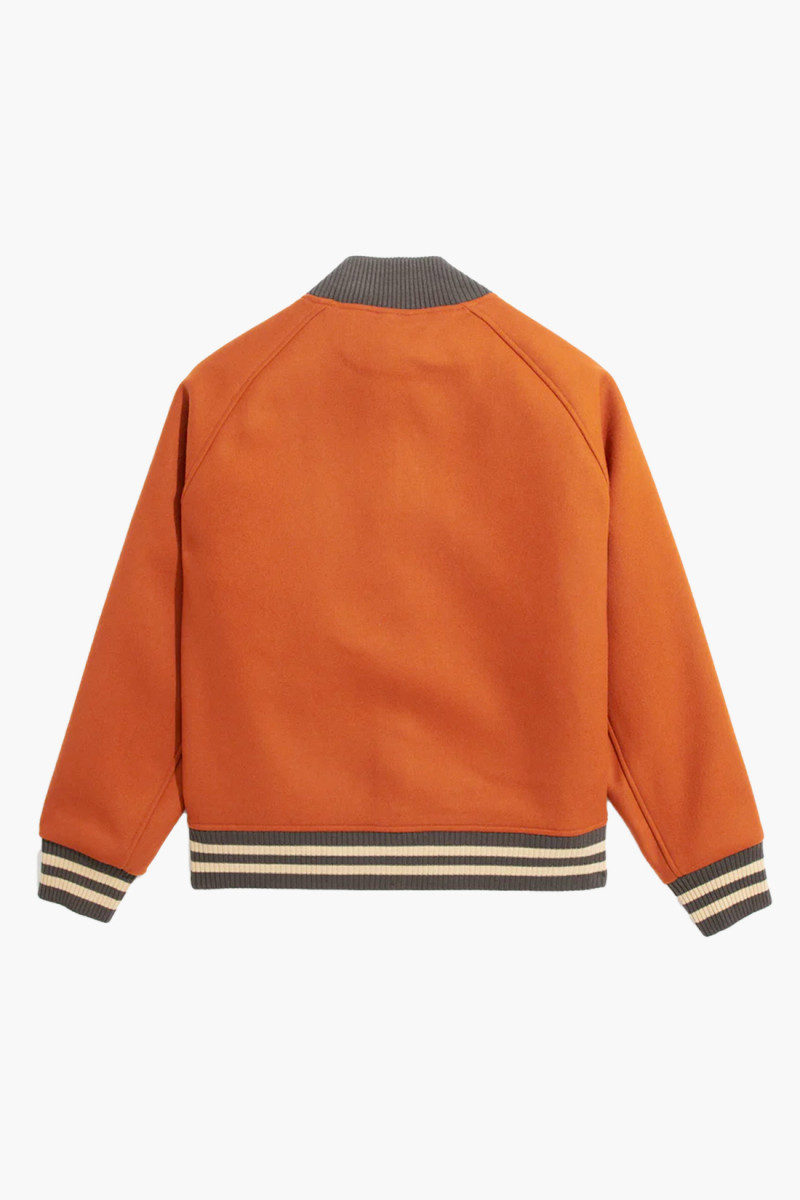 Orange varsity jacket